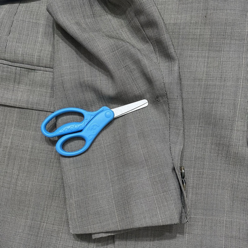 Jos. A. Bank Gray Check Wool Men's Blazer 48 Regular Single-Breasted Two-Button - Picture 15 of 15